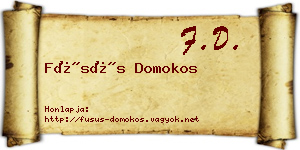 Füsüs Domokos névjegykártya