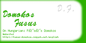 domokos fusus business card